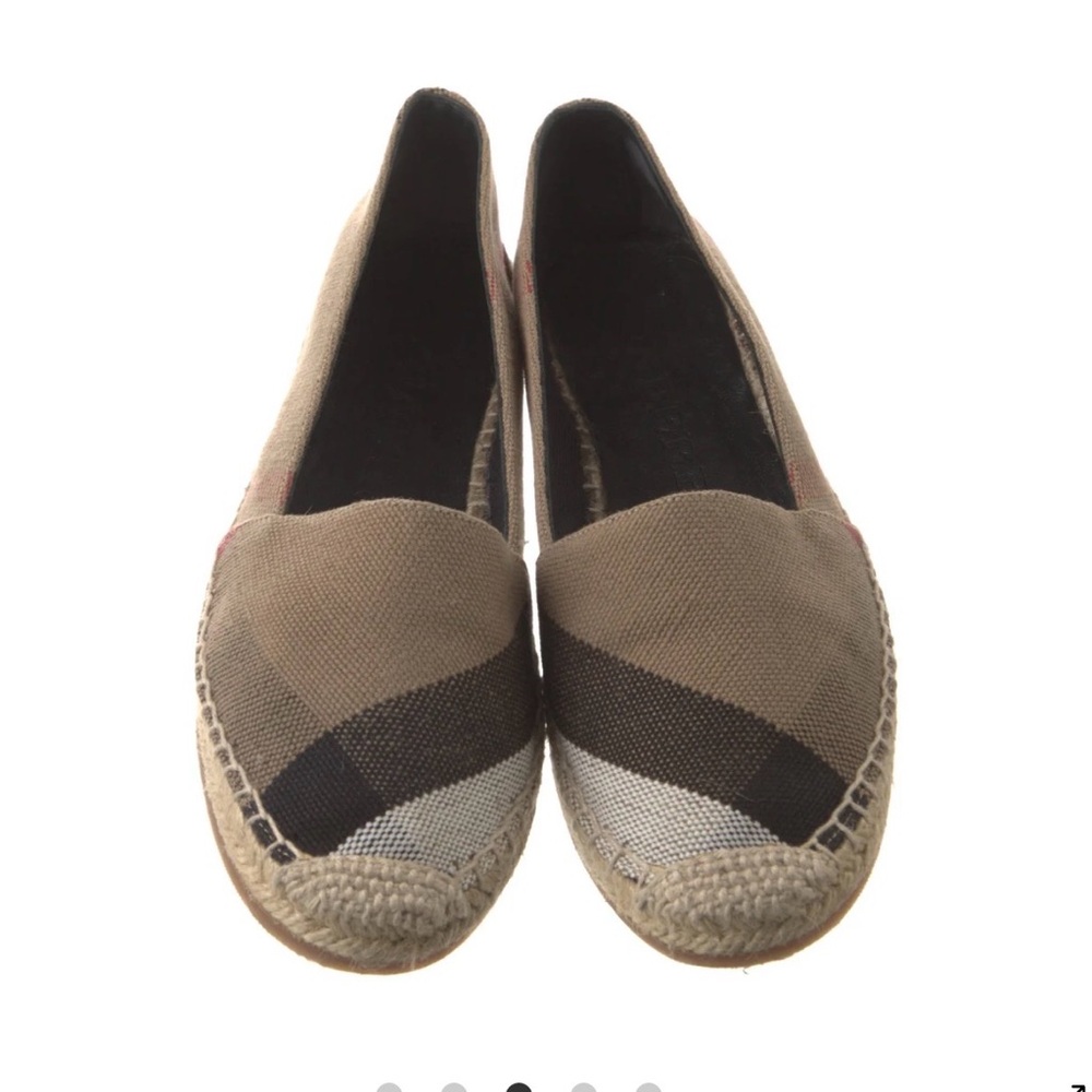 Burberry Check Pattern Espadrilles in Tan and Black